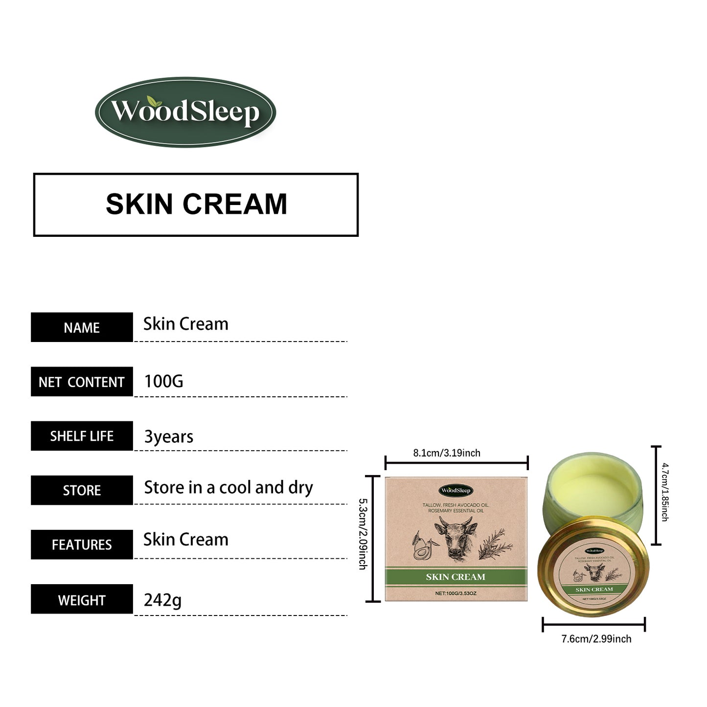 Organic Cow Fat Skincare Cream